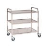 Τροχήλατο καρότσι ανοξείδωτο με 3 ράφια 85x45x89 cm
