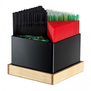 Bar organizer 4 θέσεων με ξύλινη βάση