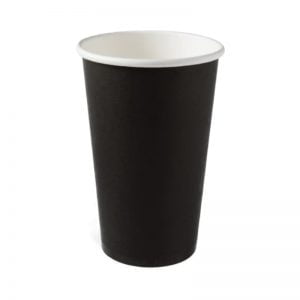 Χάρτινο ποτήρι μαύρο 16oz - μονό τοίχωμα