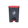 Κάδος απορριμάτων με πεντάλ 45lt με κόκκινο καπάκι