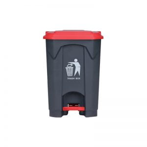 Κάδος απορριμάτων με πεντάλ 45lt με κόκκινο καπάκι