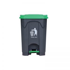 Κάδος απορριμάτων με πεντάλ 45lt με πράσινο καπάκι