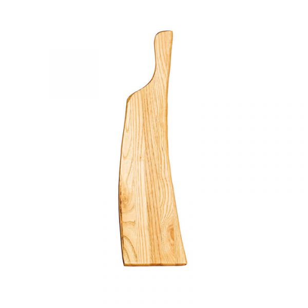 Πιατέλα ορεκτικών από ξύλο καστανιάς ασύμμετρη με λαβή 42x11x1.9cm