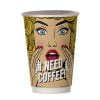 Χάρτινο ποτήρι καφέ διπλότοιχο PinUp - I need coffee