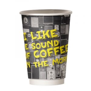 Χάρτινο ποτήρι καφέ διπλότοιχο retro - I like the sound of coffee in the morning