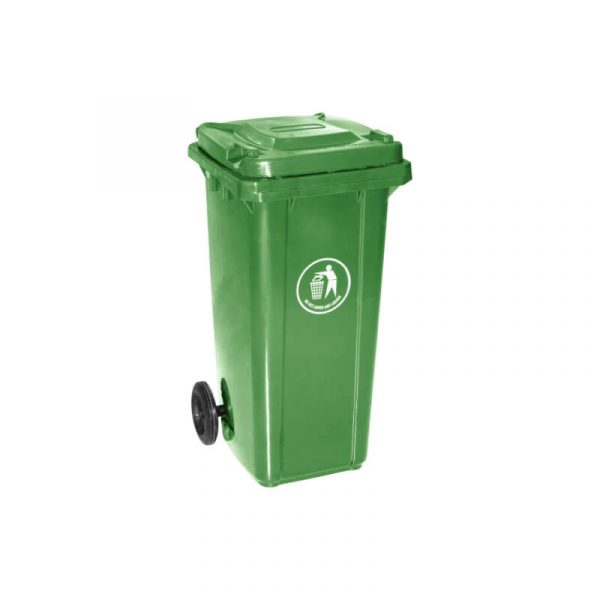 Kάδος απορριμμάτων πλαστικός 120lit πράσινος 48x54x95cm