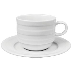 Gural Porselen φλιτζάνι στοιβαζόμενο με πιατάκι Lizbon 23cl