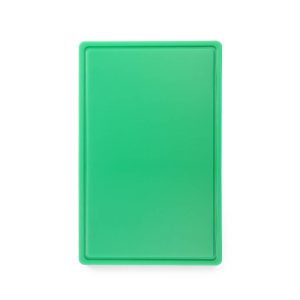 Πλάκα κοπής πολυαιθυλενίου HACCP πράσινη Hendi GN1-1 με αυλάκι συλλογής υγρών