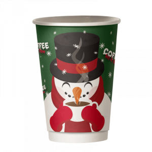 Χάρτινο ποτήρι καφέ διπλότοιχο Snow Santa
