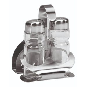 Σετ αλατοπίπερο με ανοξείδωτη βάση 3 θέσεων