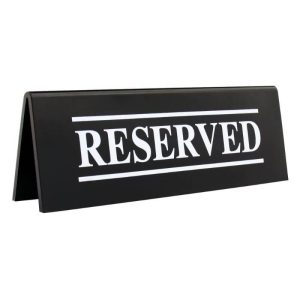 Σήμα RESERVED ακρυλικό μαύρο