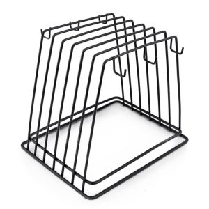 Βάση πλάκας κοπής συρμάτινη ανοξείδωτη μαύρη 6 θέσεων