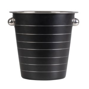 Σαμπανιέρα ανοξείδωτη ραβδωτή μαύρη 21cm x 21cm