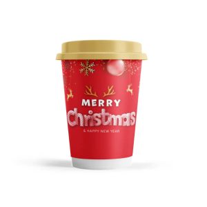Χάρτινο ποτήρι διπλότοιχο "XMAS RED GIFTS" 14oz/330ml
